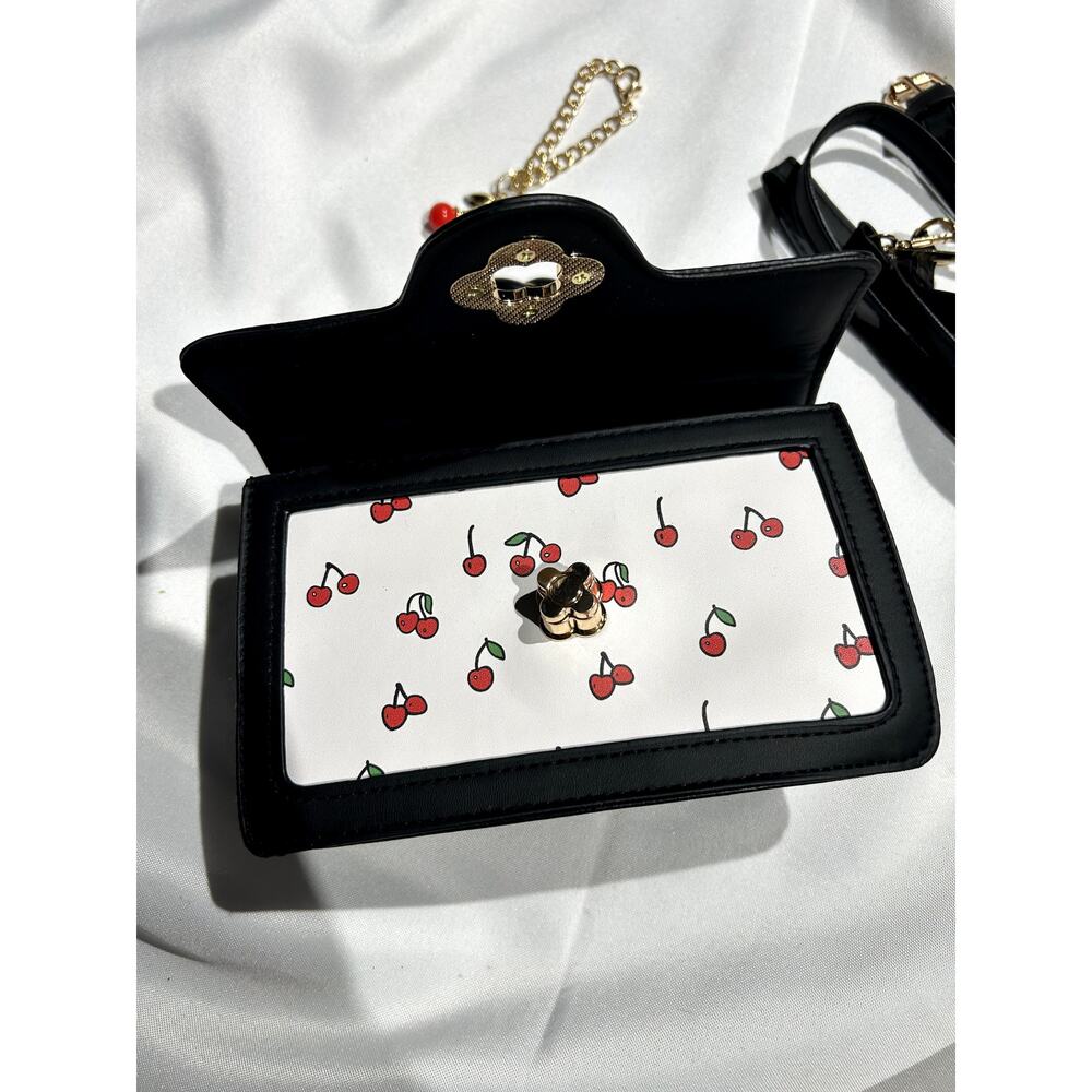 NWOT Cherry Vegan Leather Corssbody bag - Picture 2 of 10